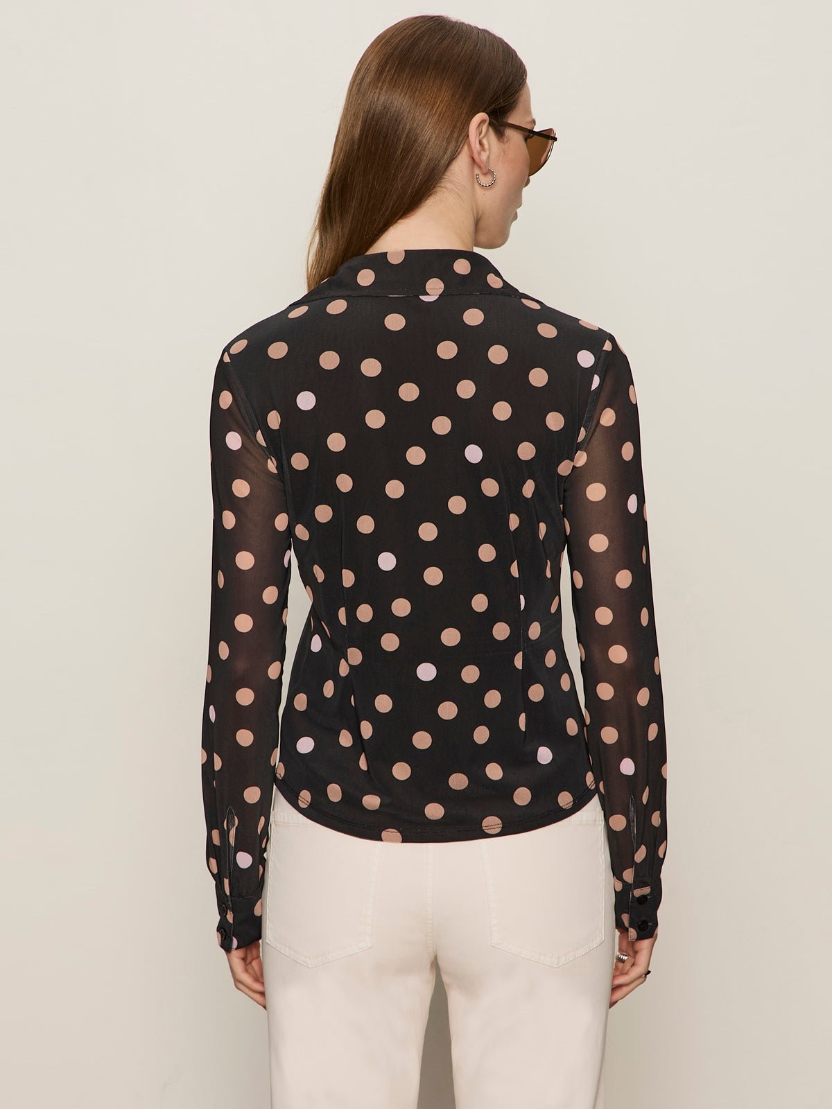 Fitted Mesh Button Down Top Popspot - Sanctuary Clothing