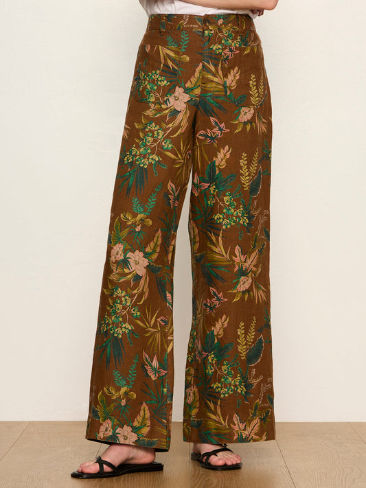 The Linen Marine Wide Leg Pant Vintage Ivy - Sanctuary Clothing