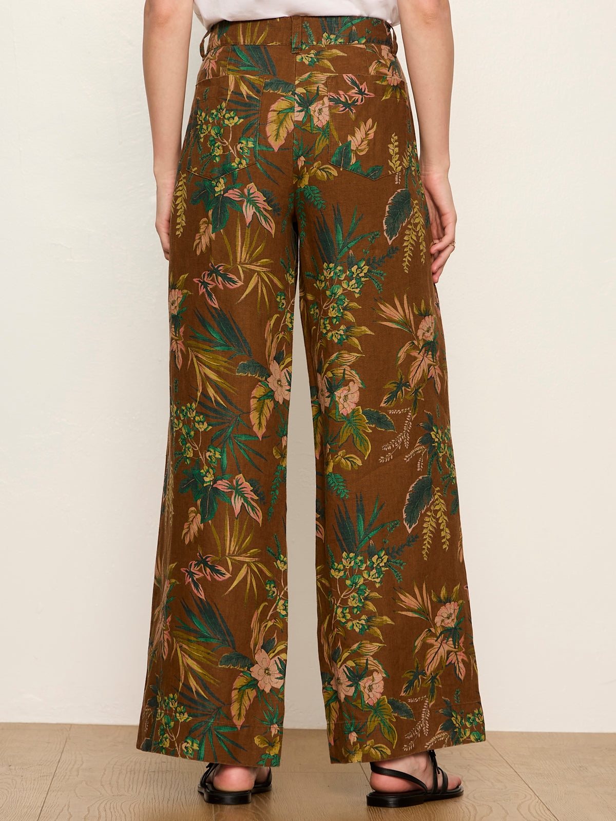 The Linen Marine Wide Leg Pant Vintage Ivy - Sanctuary Clothing