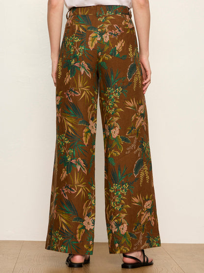 The Linen Marine Wide Leg Pant Vintage Ivy - Sanctuary Clothing