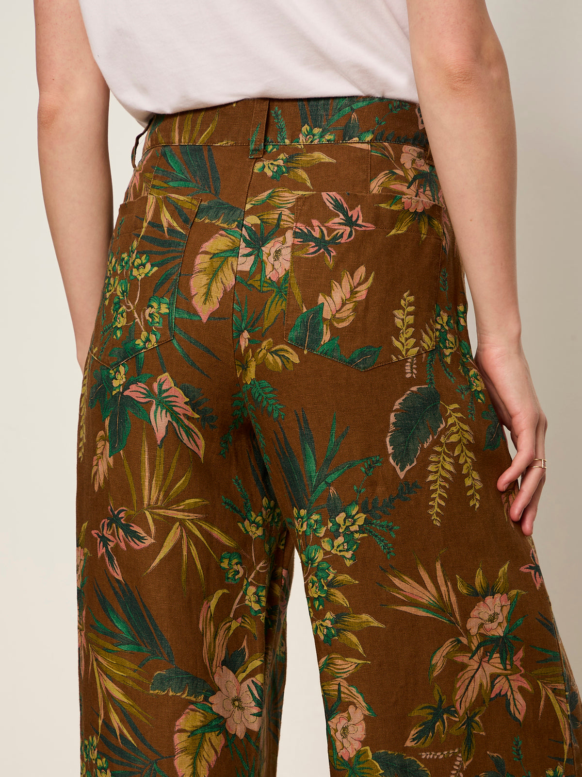 The Linen Marine Wide Leg Pant Vintage Ivy - Sanctuary Clothing