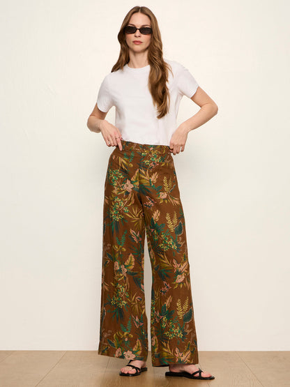 The Linen Marine Wide Leg Pant Vintage Ivy - Sanctuary Clothing