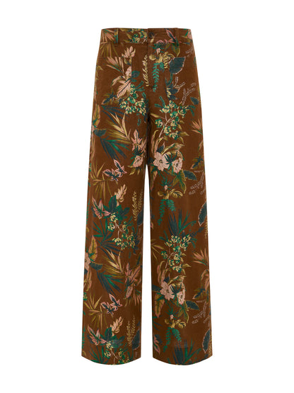 The Linen Marine Wide Leg Pant Vintage Ivy - Sanctuary Clothing