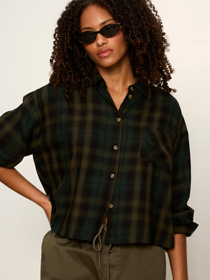 The Autumn Edit Flannel Top Forest Plaid - Sanctuary Clothing