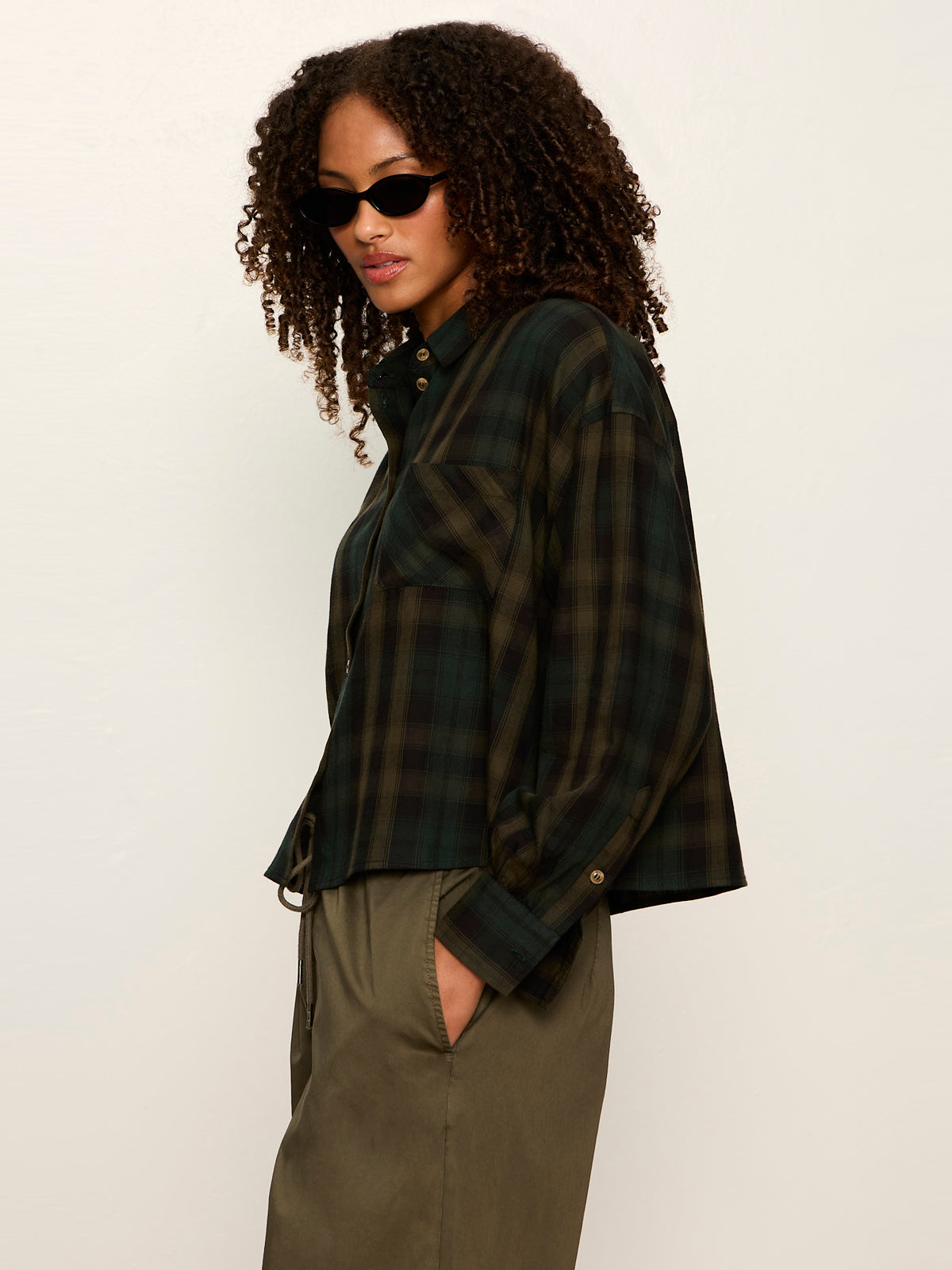The Autumn Edit Flannel Top Forest Plaid - Sanctuary Clothing