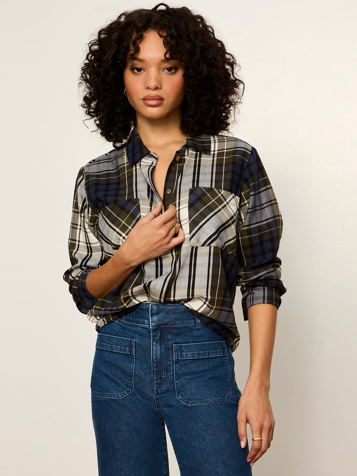 The City Plaid Shirt True Green Plaid - Sanctuary Clothing