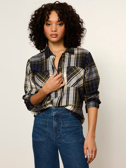 The City Plaid Shirt True Green Plaid - Sanctuary Clothing