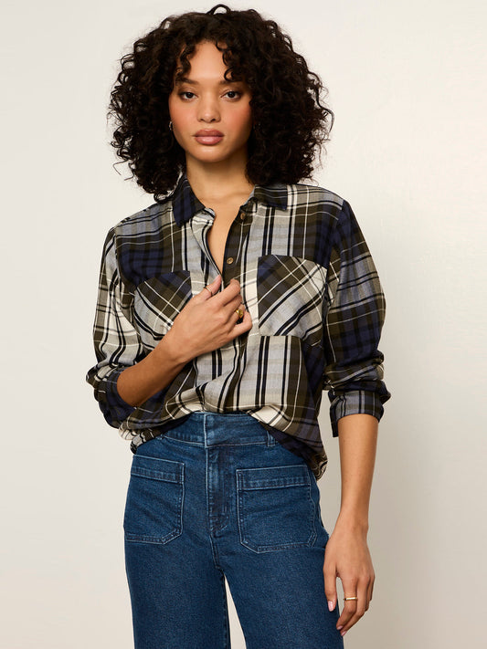 The City Plaid Shirt True Green Plaid - Sanctuary Clothing