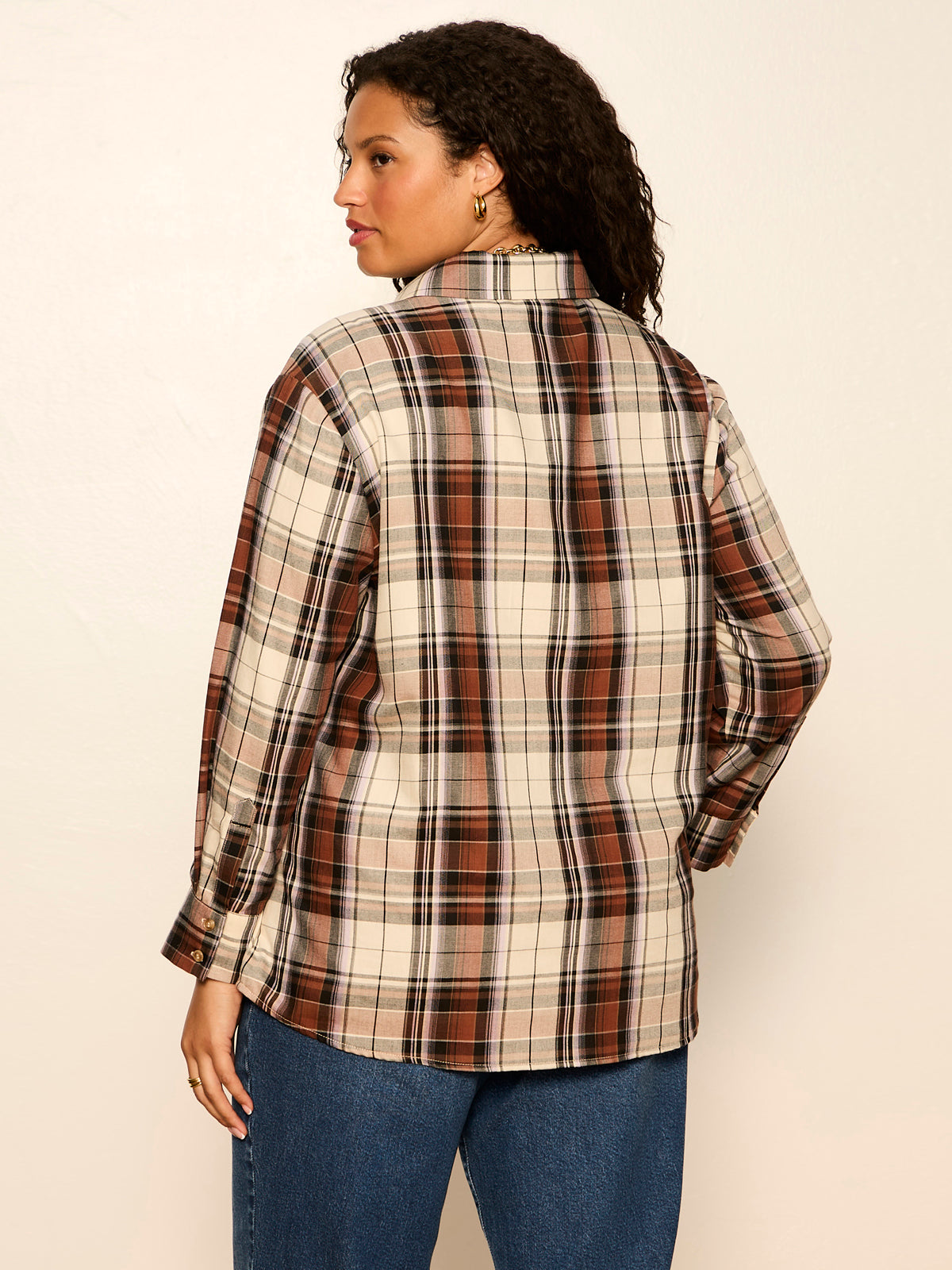 The City Plaid Shirt Haze Plaid Extended Sizing - Sanctuary Clothing