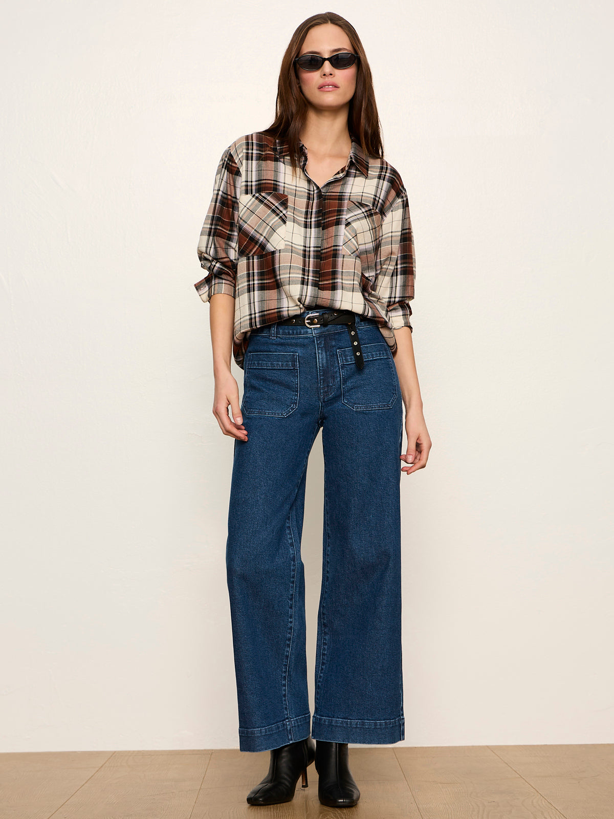 The City Plaid Shirt Haze Plaid - Sanctuary Clothing