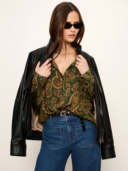 Uma High Neck Silk Shirt Decoratif - Sanctuary Clothing
