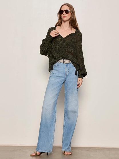 THE MOMENT VOLUME BLOUSE MIDNIGHT MOSS - Sanctuary Clothing