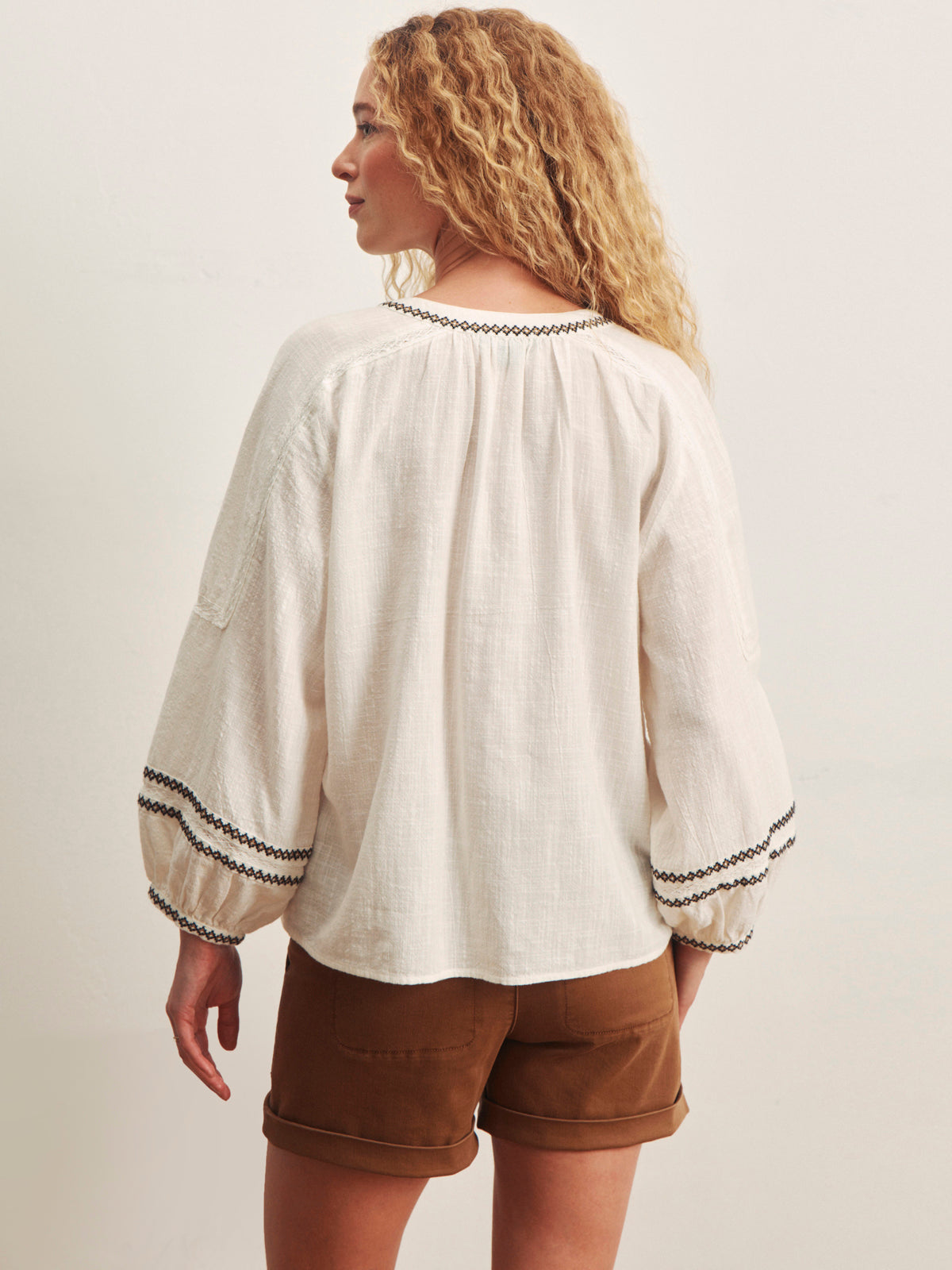 RETREAT EMBROIDERED BLOUSE CHALK - Sanctuary Clothing