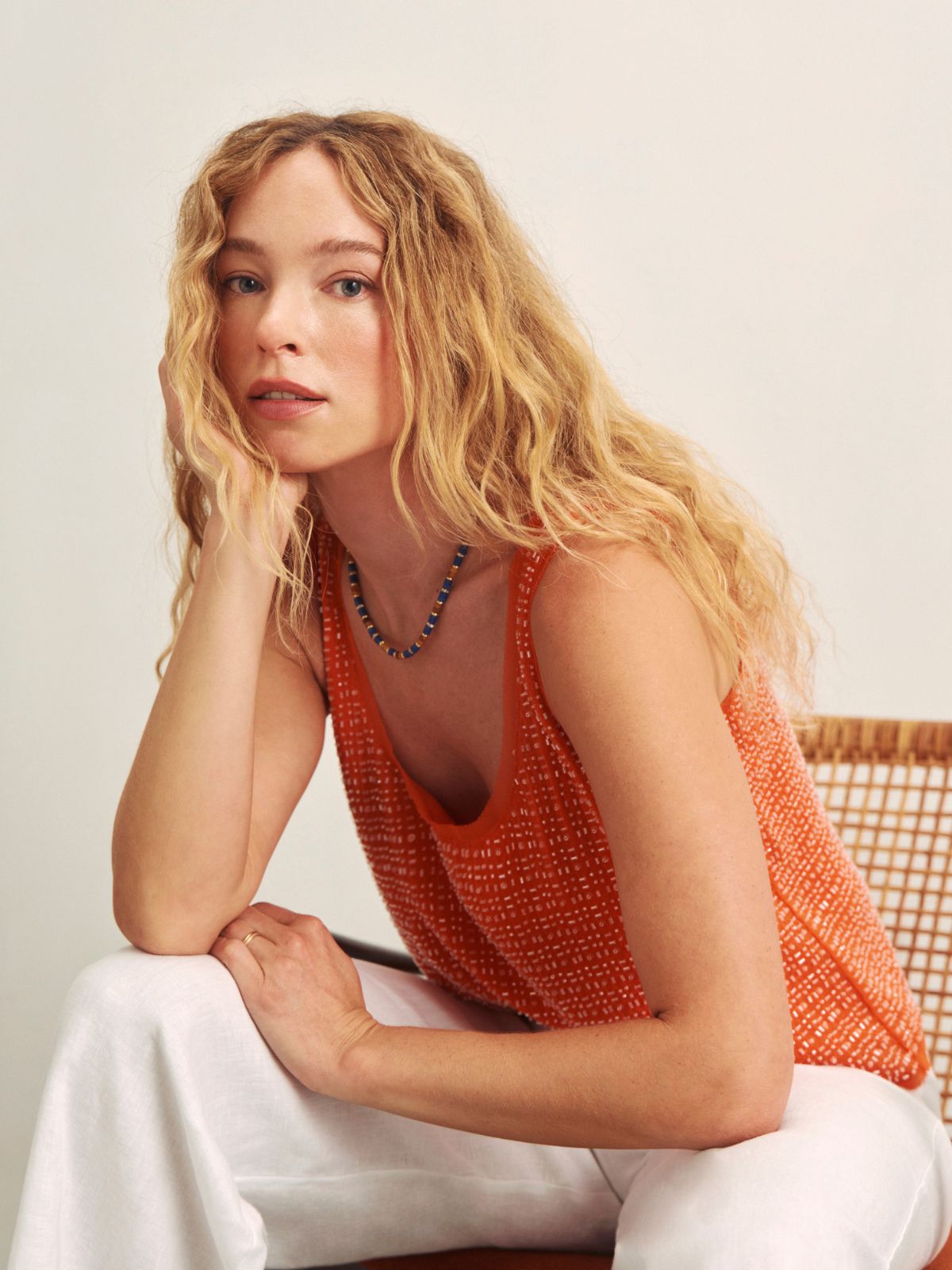 THE BECOMING BEAD SHELL HIBISCUS ORANGE - Sanctuary Clothing