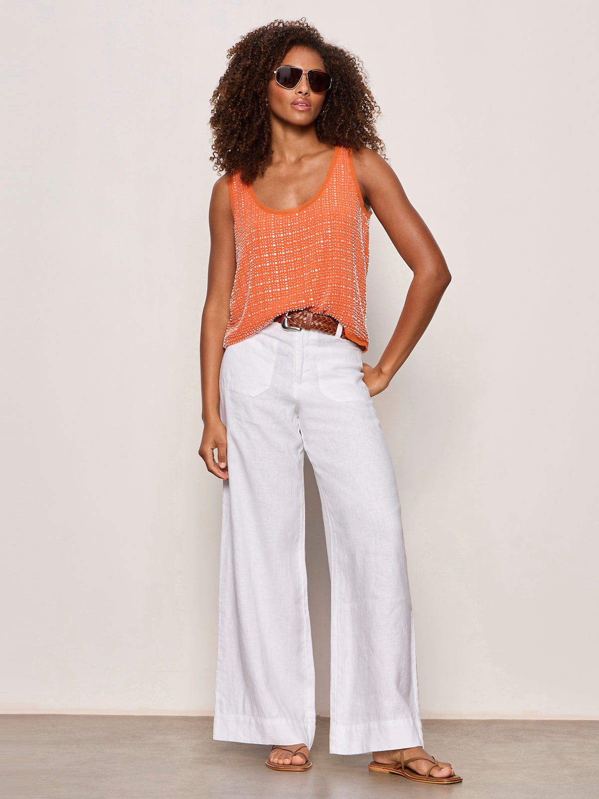 THE BECOMING BEAD SHELL HIBISCUS ORANGE - Sanctuary Clothing