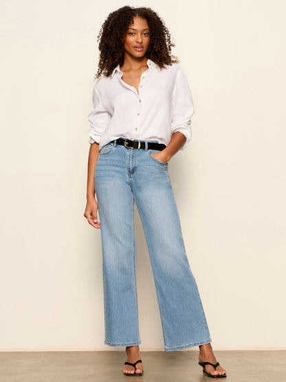 MORE LOVE LINEN TIE TOP WHITE - Sanctuary Clothing