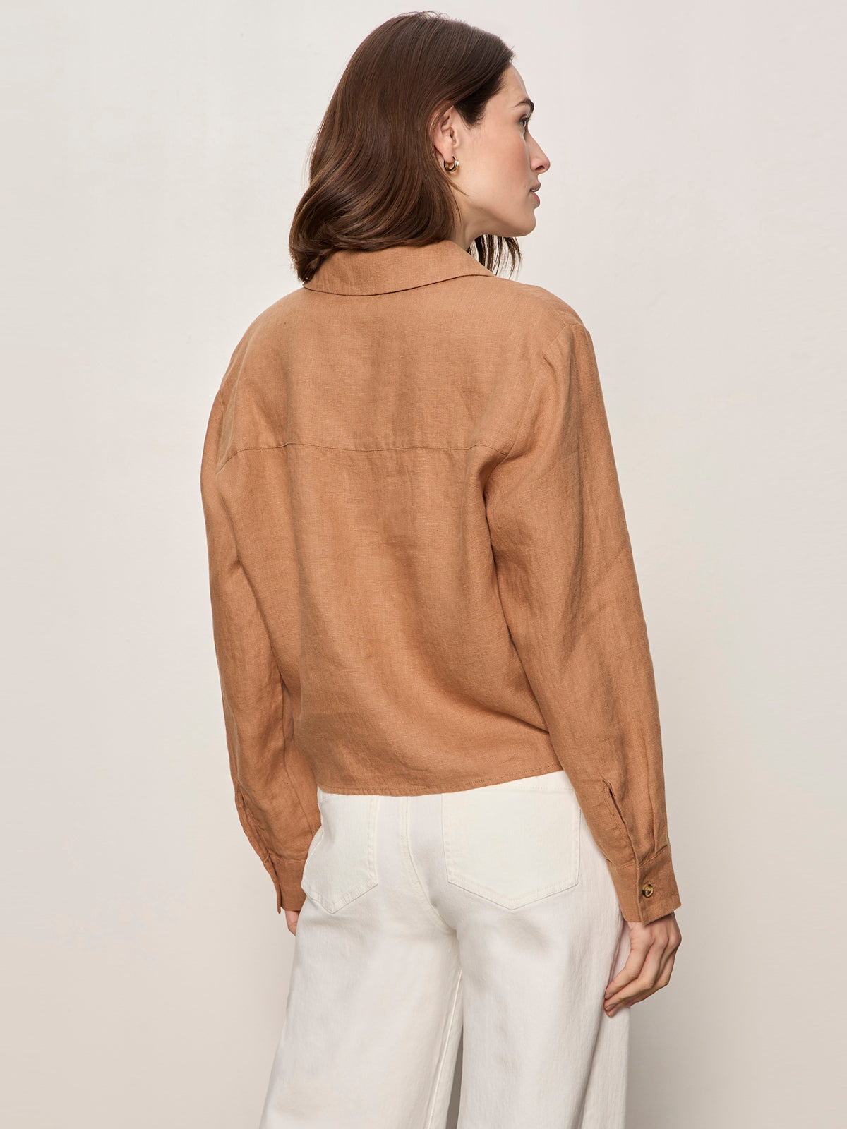 MORE LOVE LINEN TIE TOP TOASTED COCONUT - Sanctuary Clothing