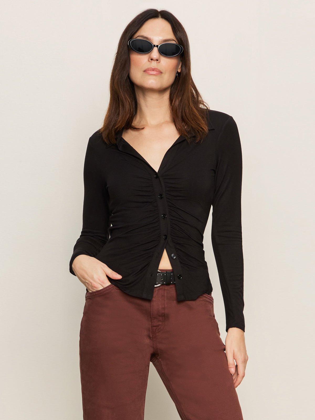 DREAMGIRL BUTTON UP BLACK - Sanctuary Clothing