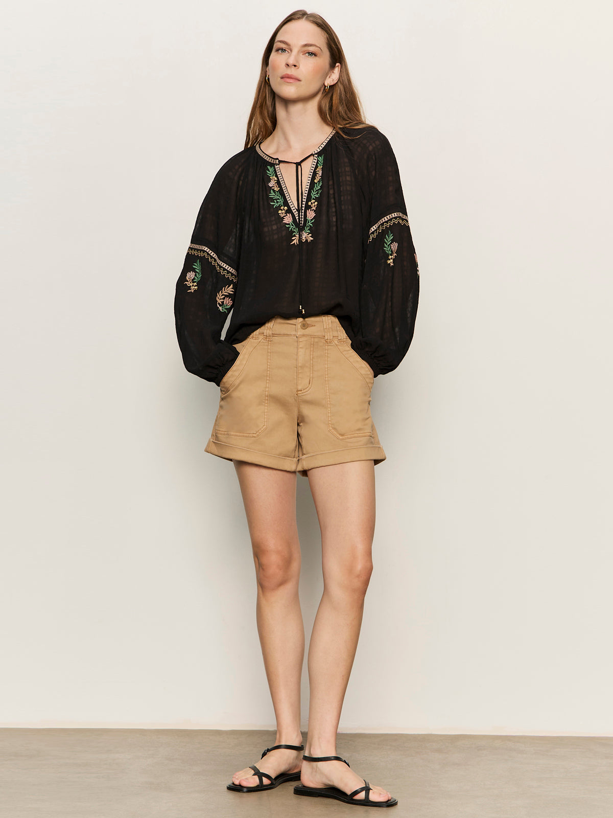 RAYE EMBROIDERED BLOUSE BLACK - Sanctuary Clothing