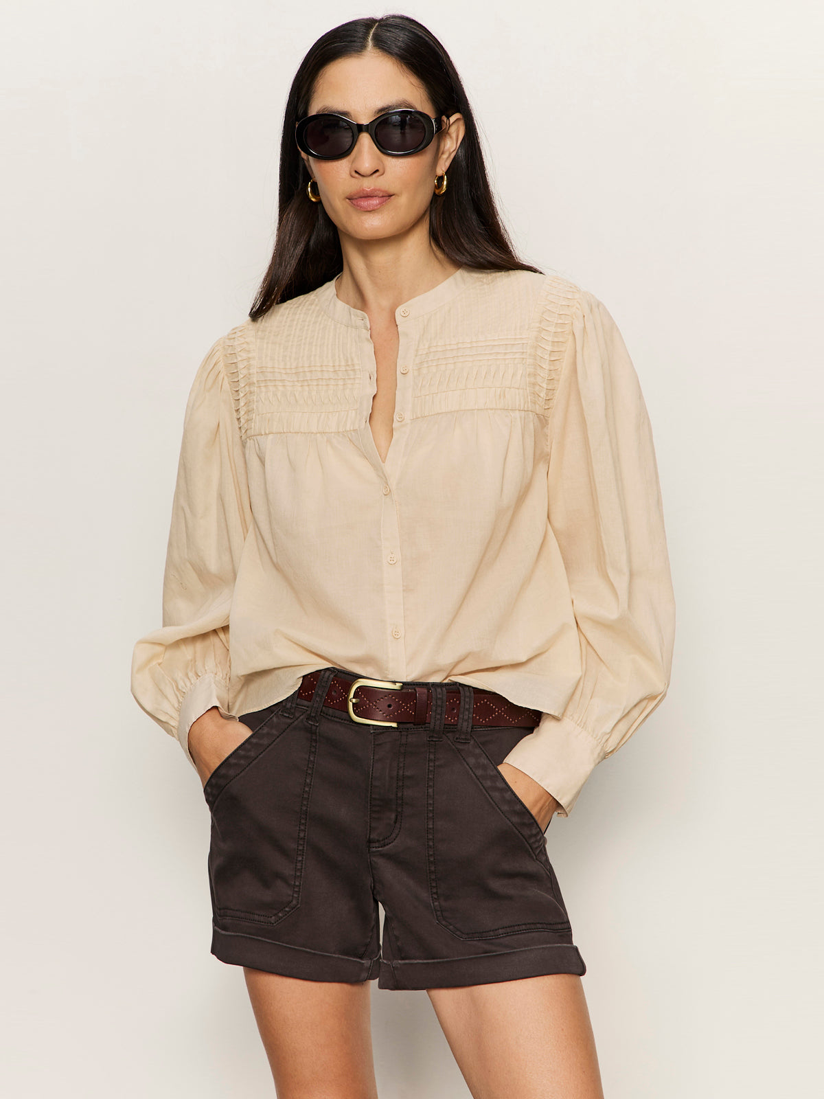 GIVING THE MOST PINTUCK SHIRT RICH COLLAGEN - Sanctuary Clothing