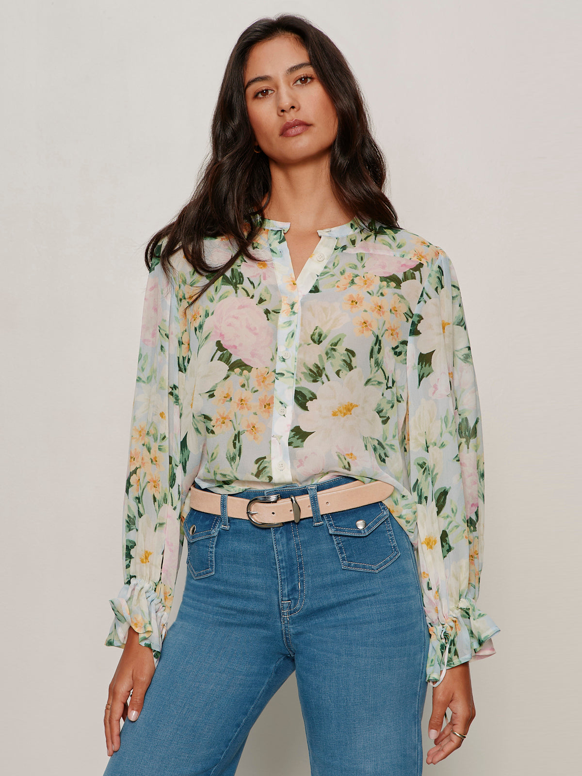 FEMME MUSE BUTTON BLOUSE SPRING FLORAL - Sanctuary Clothing