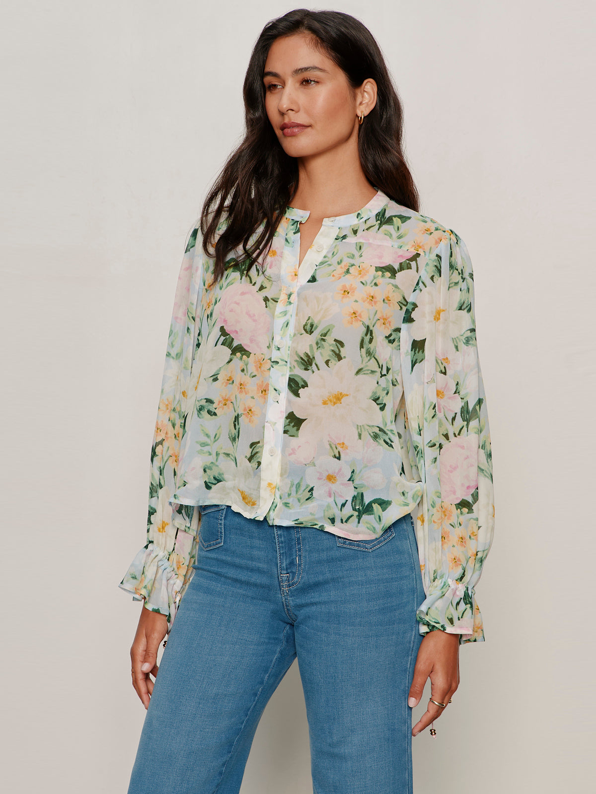FEMME MUSE BUTTON BLOUSE SPRING FLORAL - Sanctuary Clothing