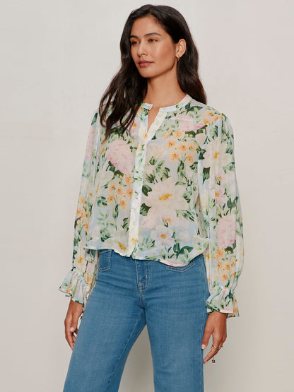 FEMME MUSE BUTTON BLOUSE SPRING FLORAL - Sanctuary Clothing