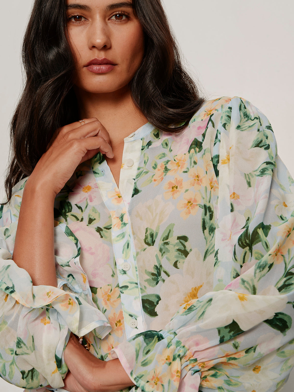 FEMME MUSE BUTTON BLOUSE SPRING FLORAL - Sanctuary Clothing