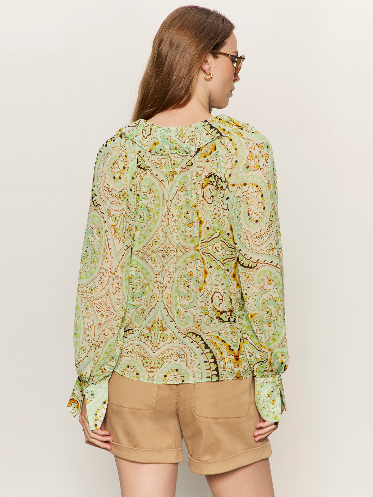 SHEER ELEGANCE VOLUME BLOUSE VERDE BOHEME - Sanctuary Clothing
