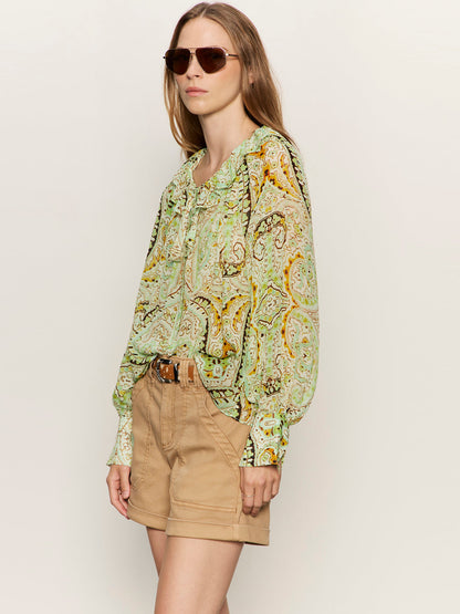 SHEER ELEGANCE VOLUME BLOUSE VERDE BOHEME - Sanctuary Clothing