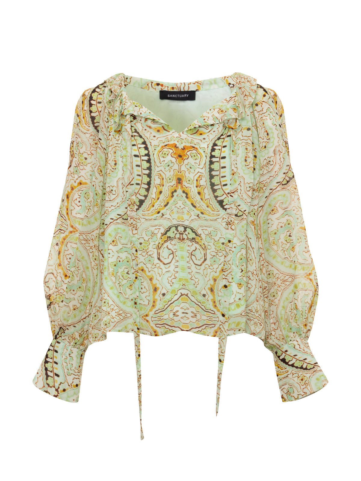 SHEER ELEGANCE VOLUME BLOUSE VERDE BOHEME - Sanctuary Clothing
