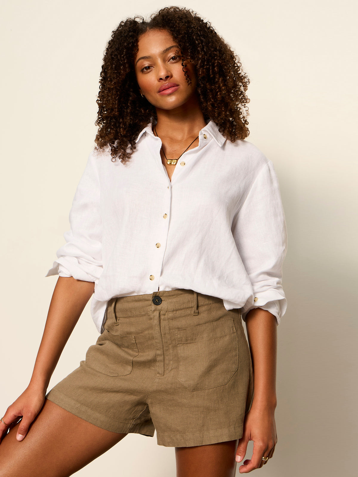 LINEN MARINE SHORT TIMBER - Sanctuary Clothing