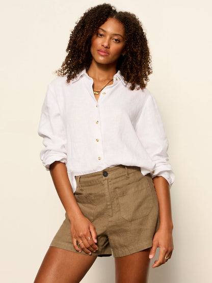 LINEN MARINE SHORT TIMBER - Sanctuary Clothing