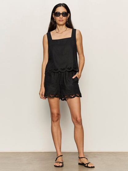 ALMOST THERE LINEN SHORTS BLACK - Sanctuary Clothing