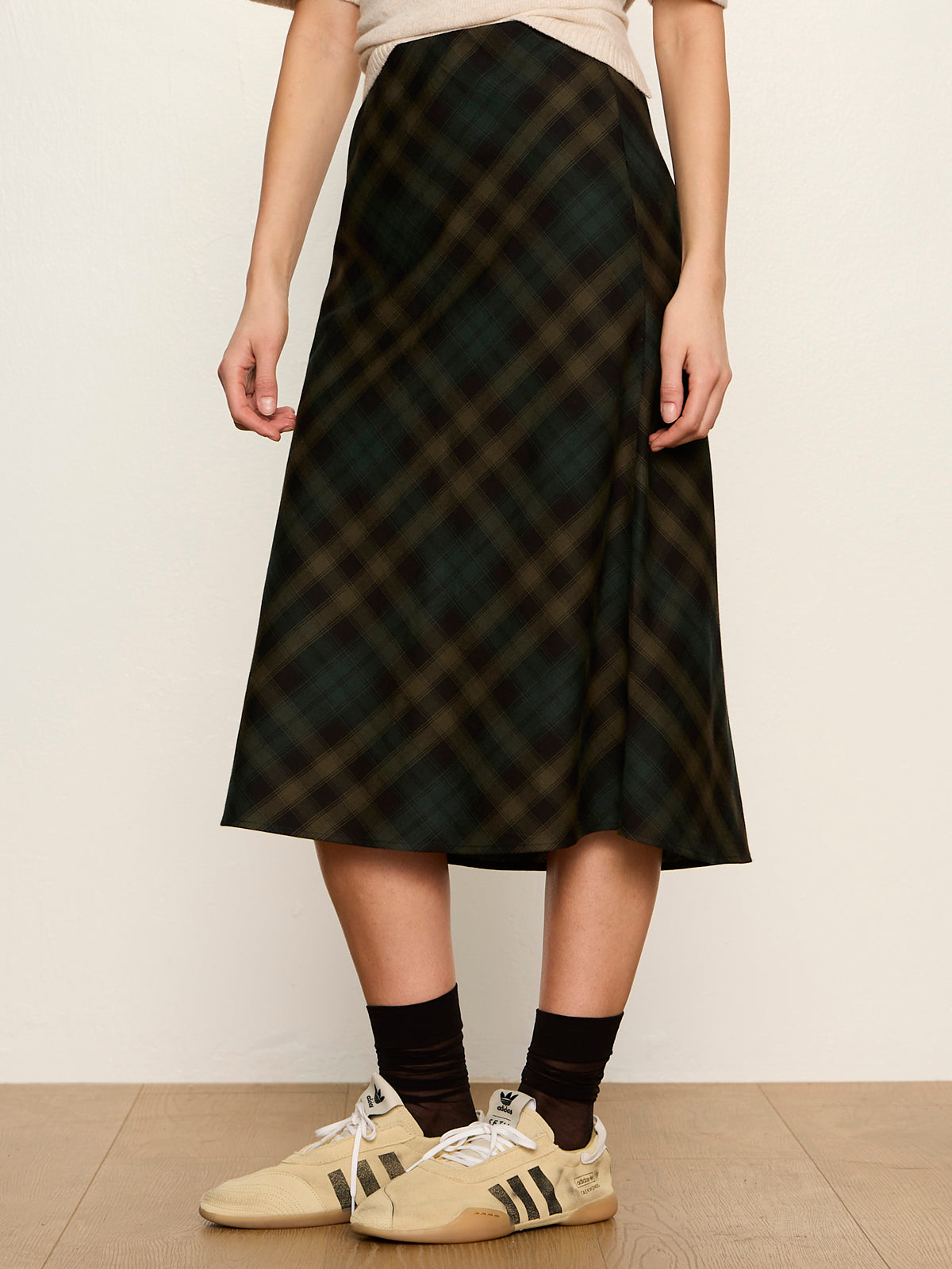 Favorite Plaid Slip Skirt Forest Plaid - Sanctuary Clothing