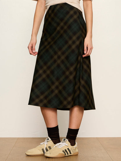 Favorite Plaid Slip Skirt Forest Plaid - Sanctuary Clothing