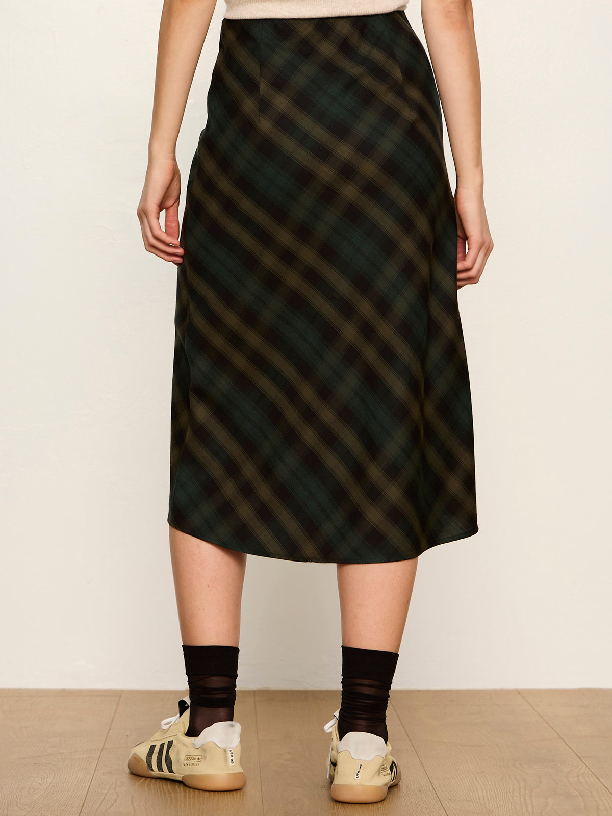 Favorite Plaid Slip Skirt Forest Plaid - Sanctuary Clothing