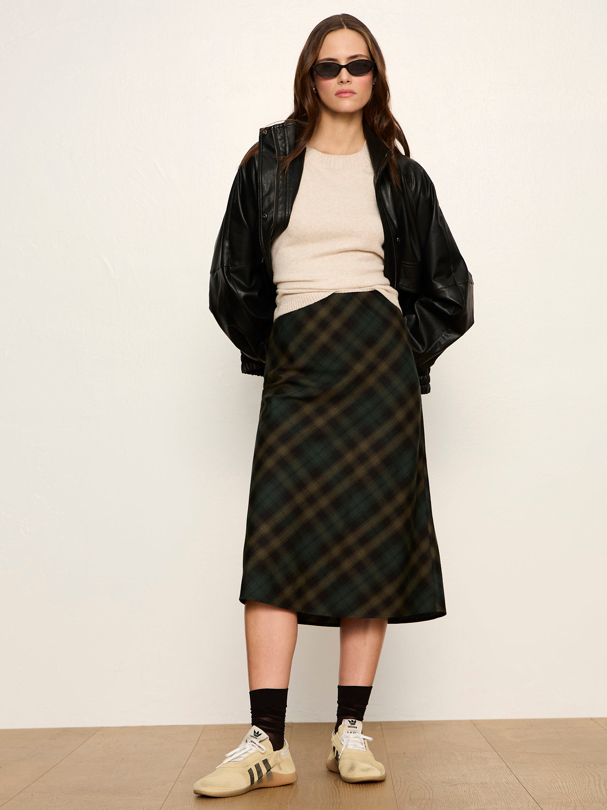 Favorite Plaid Slip Skirt Forest Plaid - Sanctuary Clothing