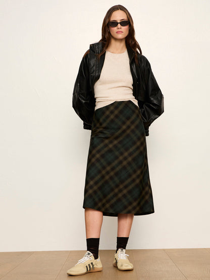 Favorite Plaid Slip Skirt Forest Plaid - Sanctuary Clothing