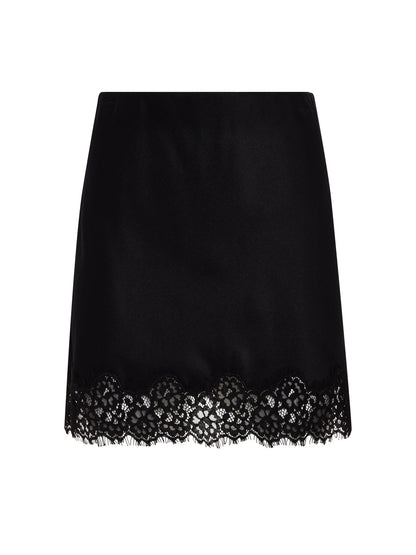 EVERYDAY SATIN LACE MINI SKIRT BLACK - Sanctuary Clothing