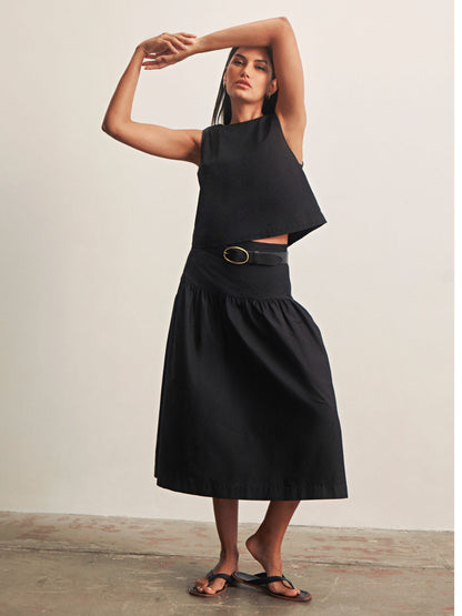 MATTER OF TIME POPLIN SKIRT BLACK - Sanctuary Clothing