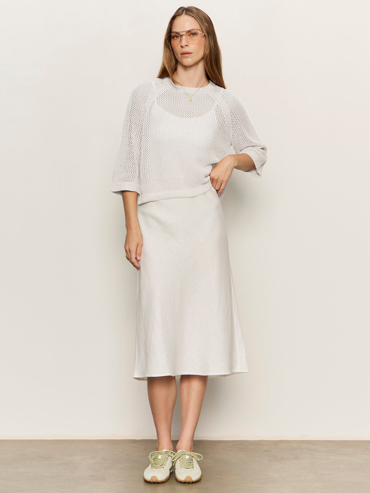 EVERYDAY LINEN SLIP SKIRT WHITE - Sanctuary Clothing