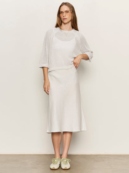 EVERYDAY LINEN SLIP SKIRT WHITE - Sanctuary Clothing
