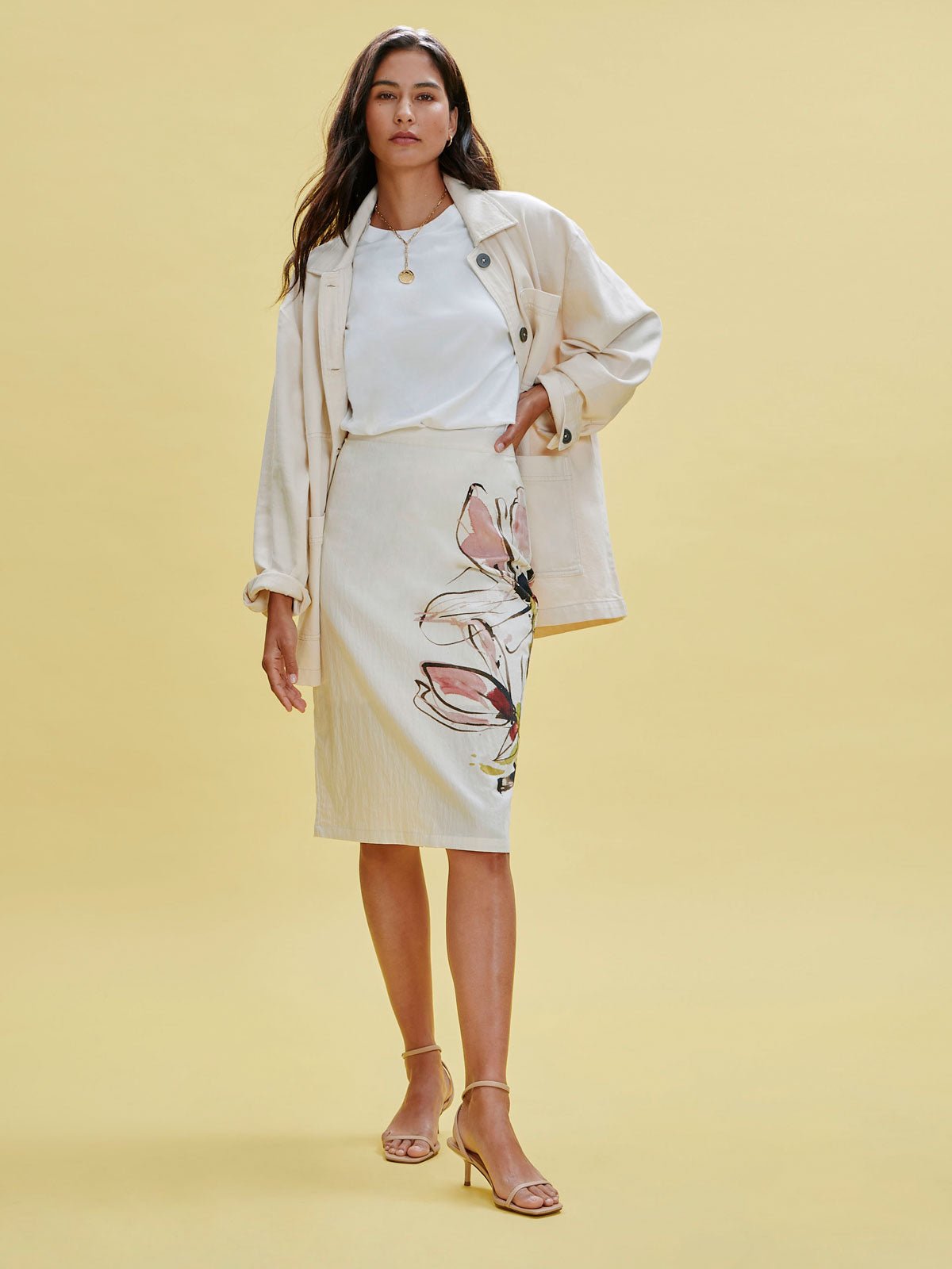 Spring Fleur Pencil Skirt Fleur - Sanctuary Clothing