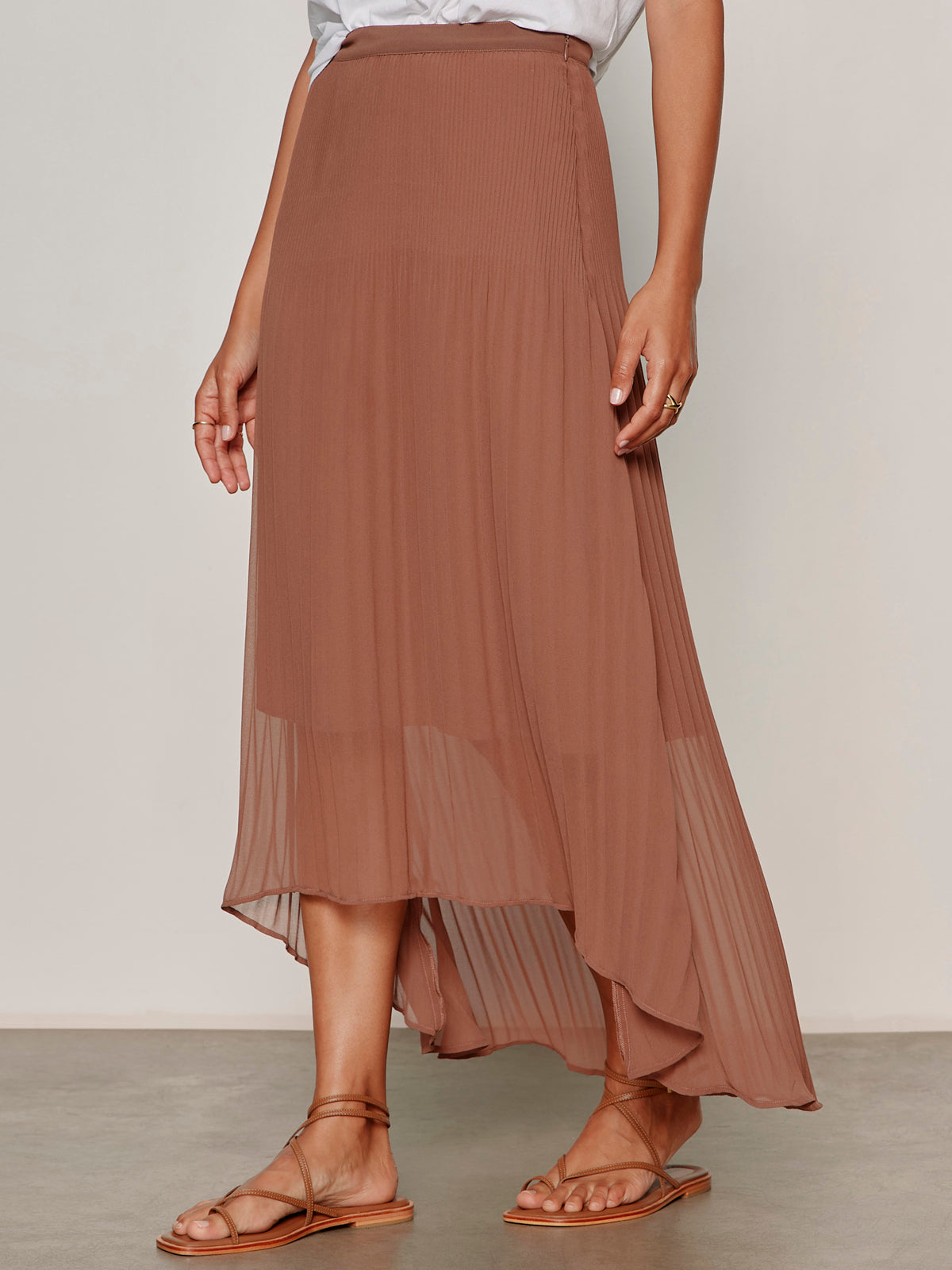 MEANT TO BE PLEATED MIDI SKIRT MUD BATH - Sanctuary Clothing