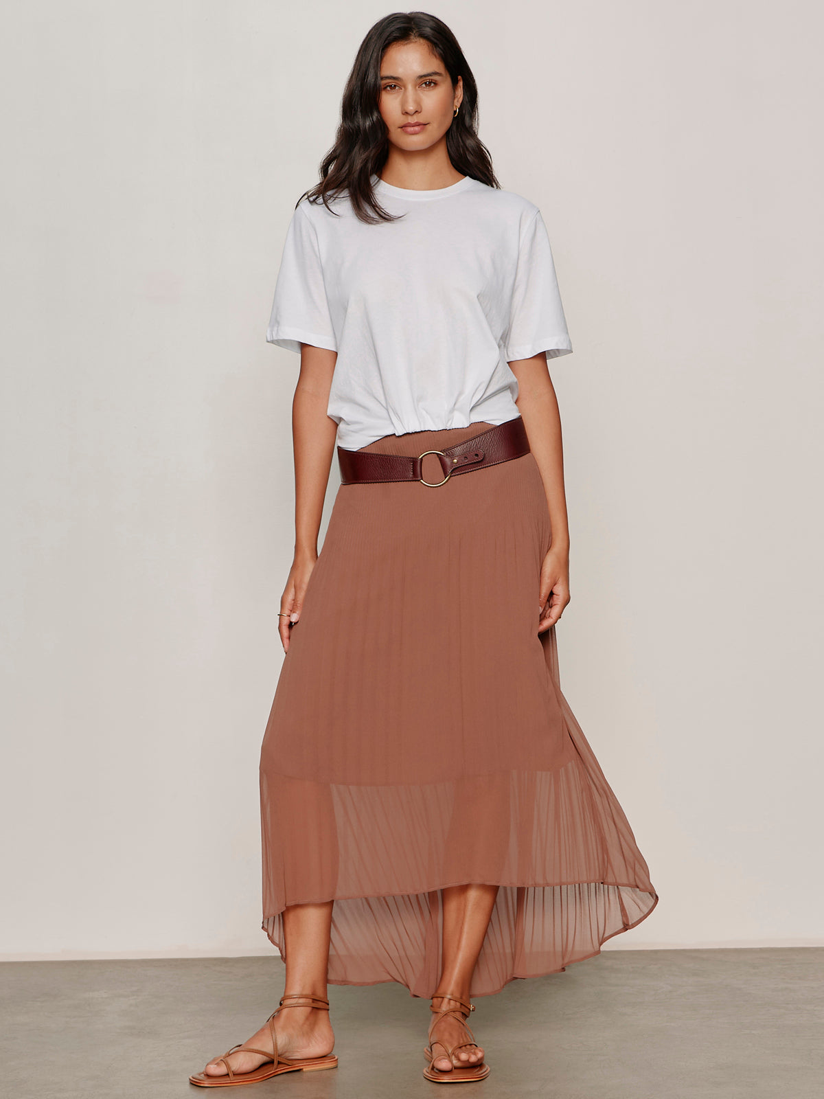 MEANT TO BE PLEATED MIDI SKIRT MUD BATH - Sanctuary Clothing