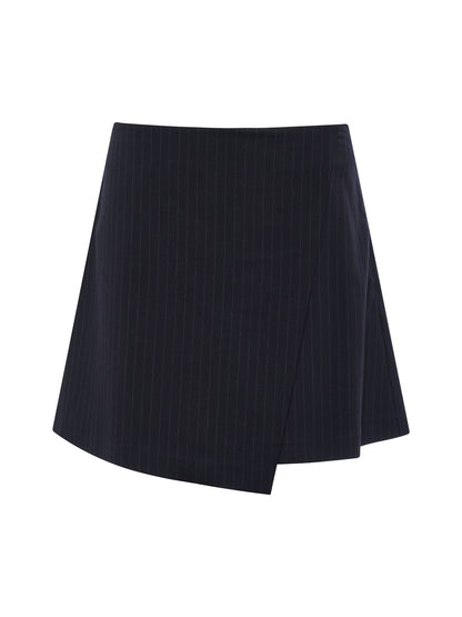 Playfull Mini Skirt Navy Pinstripe - Sanctuary Clothing