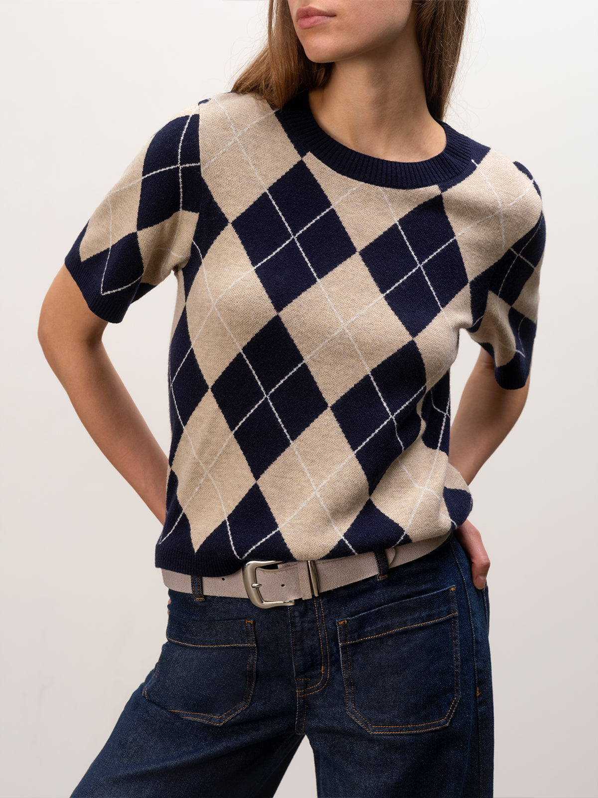 Perfect Sweater Tee Loma Argyle - Sanctuary Clothing