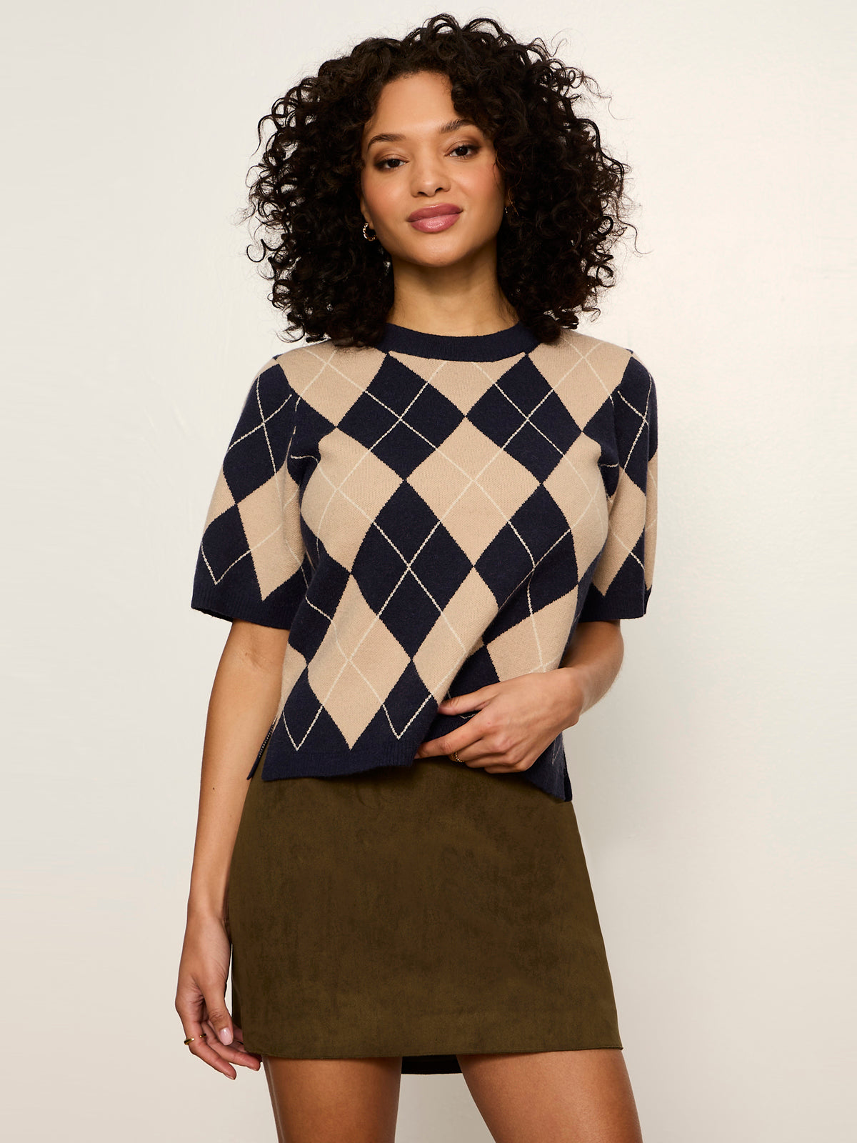 Perfect Sweater Tee Loma Argyle - Sanctuary Clothing