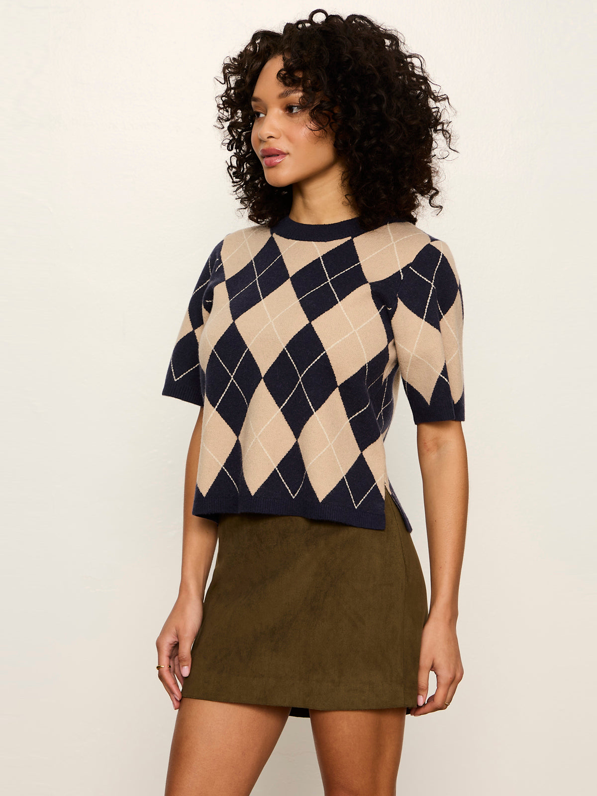Perfect Sweater Tee Loma Argyle - Sanctuary Clothing